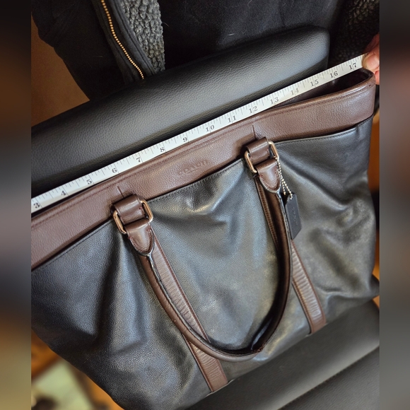 Vintage Coach Black and Brown Leather Tote Bag - Picture 2 of 16